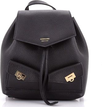 Ferragamo Multipocket Drawstring Backpack Leather Mini