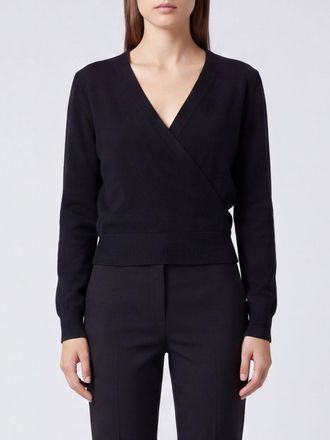 Twinset Cropped V-Neck Jumper in Viscose Blend with Ribbed Trims