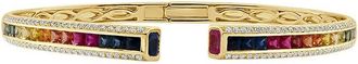 Sabrina Designs 14K 3.74 Ct. Tw. Diamond & Rainbow Sapphire Cuff Bangle