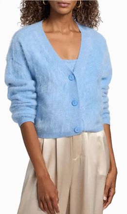 Cami NYC Josefa Fuzzy Cashmere Cardigan In Cerulean