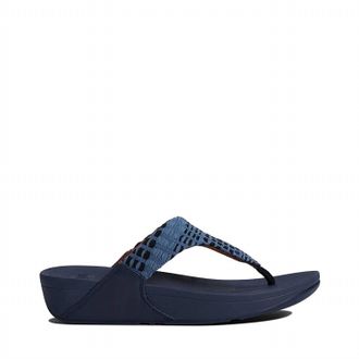 FitFlop Womens Lulu Art Denim Sandal In Midnight Navy