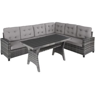 TecTake Garden Furniture Set Catania in Grey | Size: Large