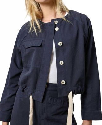 Lilla P Drawstring Waist Jacket In Navy