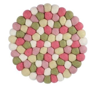 cilio Fair Trade Virgin Sheep Wool Trivet, Handcrafted in Nepal, 8.5-Inch Round in Orange at Nordstrom