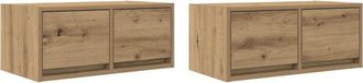 vidaXL Vidaxl - Muebles para tv 2 uds madera roble artisan 60x31x25,5 cm