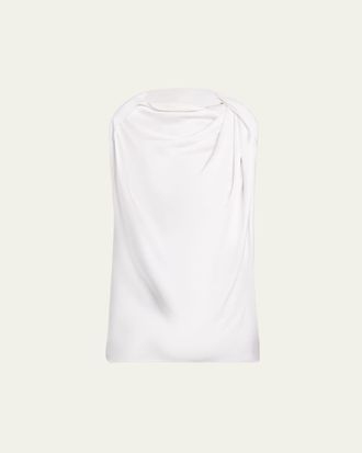 Michael Kors Sleeveless Draped High-Neck Blouse