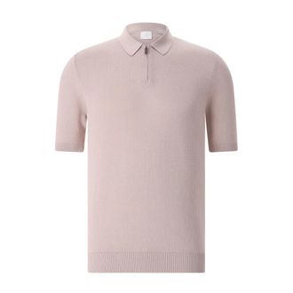 Eleventy Round-neck Knitwear, male, Pink, Size: XL Polo Shirt