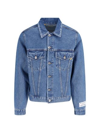 Gallery Dept. Blue Worn-Wash Logo Denim Jacket