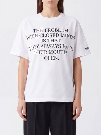 Moschino T-shirt relaxed fit in cotone con stampa logo a contrasto