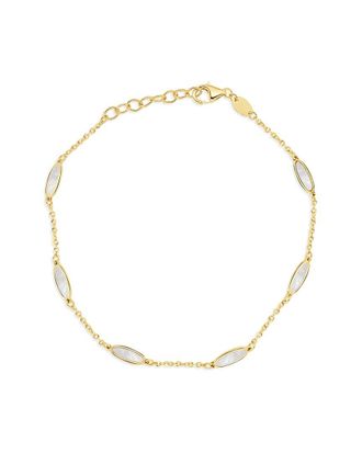 Italian Gold, Inc 14K Mother Of Pearl Bar Chain Bracelet