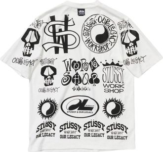 St&uuml;ssy Work Shop Tee - Heren - T-shirts - Wit - L - Katoen - Tops