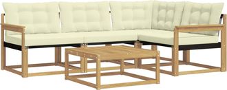 vidaXL Conjunto De Sof&aacute;s De Exterior 5 Uds. Blanco Y Crema Vidaxl
