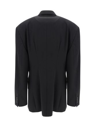 Balenciaga Double-Breasted Wool Blazer - Black