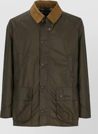 Barbour short jacket corduroy collar high neck pockets