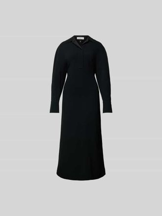 Victoria Beckham Midikleid mit Resortkragen in Black, Gr&ouml;&szlig;e XS/S