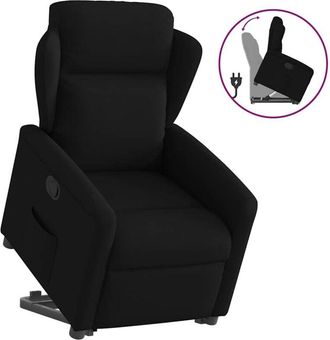 vidaXL Sill&oacute;n Reclinable Elevable Tela Negro Vidaxl
