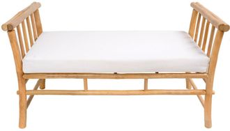 Nordlys Banco en madera de bamb&uacute; y tejido beige