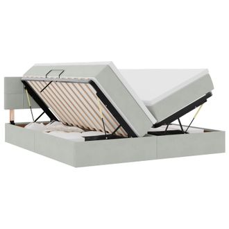 vidaXL Cama De Almacenamiento Led Con Colch&oacute;n Gris Claro 180 X 200 Cm Vidaxl
