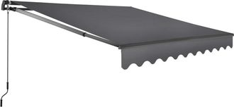 TecTake Toldo con brazo articulado y soporte pared, 250x200 cm, negro