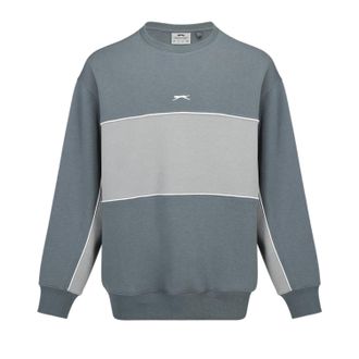 Slazenger Heren Fleece Sweatshirt met ronde hals (Leisteen/Grijs)