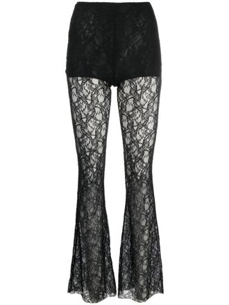 Philosophy di Lorenzo Serafini Pantaloni svasati a fiori - Nero