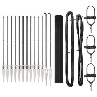 Berkfield Home Welded Wire Fence with 13 Spike Posts Grey 1.4x25 m Steel