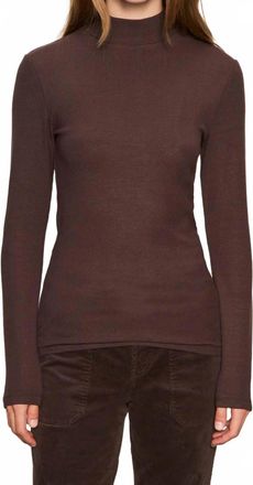 Sanctuary Long Sleeve Mock Essential Top In Semi Sweet