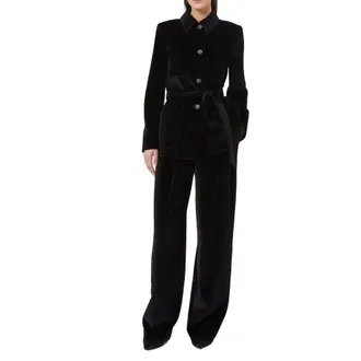 Max Mara Wide-Leg Cotton Trousers - Black
