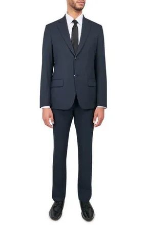 W.R.K Tailored Slim Fit Pinstripe Suit in Navy at Nordstrom Rack, Size 36