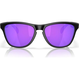 Oakley Prizm Sapphire 53mm Round Sunglasses in Matte Black /Prizm Violet at Nordstrom