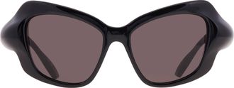Balenciaga Grey Butterfly Ladies Sunglasses BB0353S 001 58