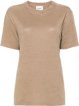 Isabel Marant Zewel T-shirt - women - Linen/Flax - L - Brown