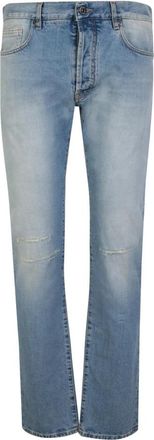 14Bros Blauwe Straight-Leg Jeans- Mid Rise - Heren - Slim Fit Jeans - Blauw - W32 - Katoen - Jeans