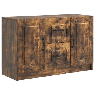vidaXL Aparador Roble Ahumado 89 X 34,5 X 57 Cm Madera De Ingenier&iacute;a Vidaxl