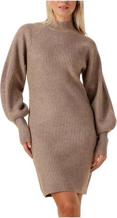 Ibana Veelzijdige Kyra Midi Jurk - Dames - Kleedjes - Beige - XL - Polyester - Kleedjes