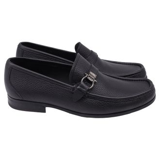 Ferragamo Grandioso Gancini Bit Loafers in Black Leather