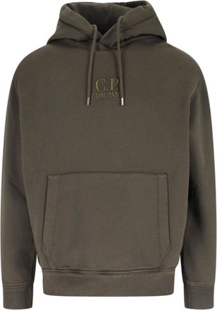 C.P. Company Green Cotton Hoodie With Drawstring