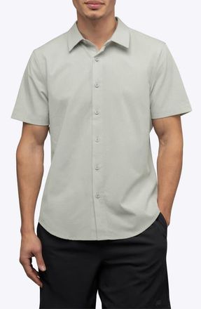 Cuts Crossover Performance Short Sleeve Button-Up Shirt in Mourning Dove at Nordstrom, Size X-Large