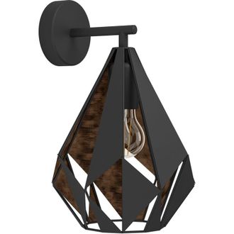 Eglo Applique Vintage Carlton 1 Acciaio Nero 1 Luce E27