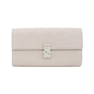 Louis Vuitton Gray Leather Long Wallet (Bi-Fold) (Pre-Owned)