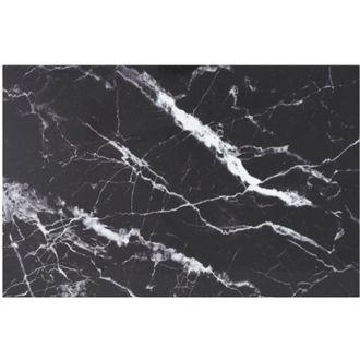 vidaXL Piano Tavolo Nero 100x62 cm 8mm Vetro Temperato Design Marmo - Vidaxl