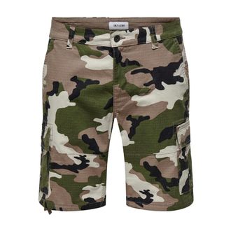 Only & Sons Only & Sons, Korte Broeken, Heren, Veelkleurig, S, Bermuda Cargo Ray Life 0020 Ribstop