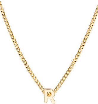 Brook & York Kira Mini Initial Pendant Necklace in Gold R at Nordstrom