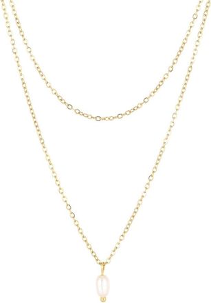 Adornia Adornia 18K Plated Stainless Steel 6.2Mmx4.2Mm Pearl Necklace