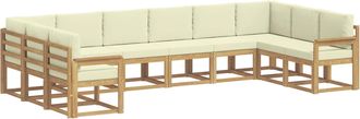 vidaXL Conjunto De Sof&aacute;s De Exterior 10 Uds. Blanco Y Crema Vidaxl