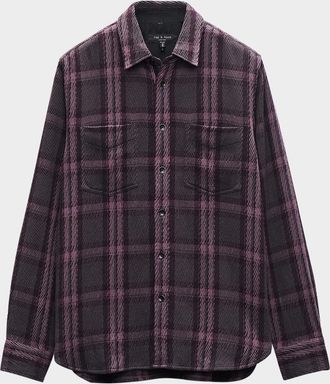 Rag & Bone Mens CPO Plaid Twill Overshirt