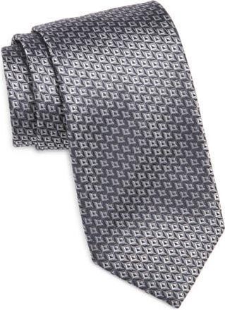 Canali Geometric Silk Tie in Grey at Nordstrom Rack