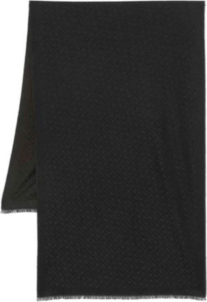 HUGO BOSS Ledonio Sjaal - unisex - Wintersjaals - Zwart - ONE Size - Katoen - Accessoires