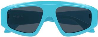 Alaia Aa0092s Oversized Rectangular Sunglasses in Turquoise Blue