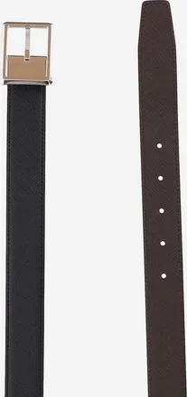 Montblanc Mens Leather Belt Reversible Black